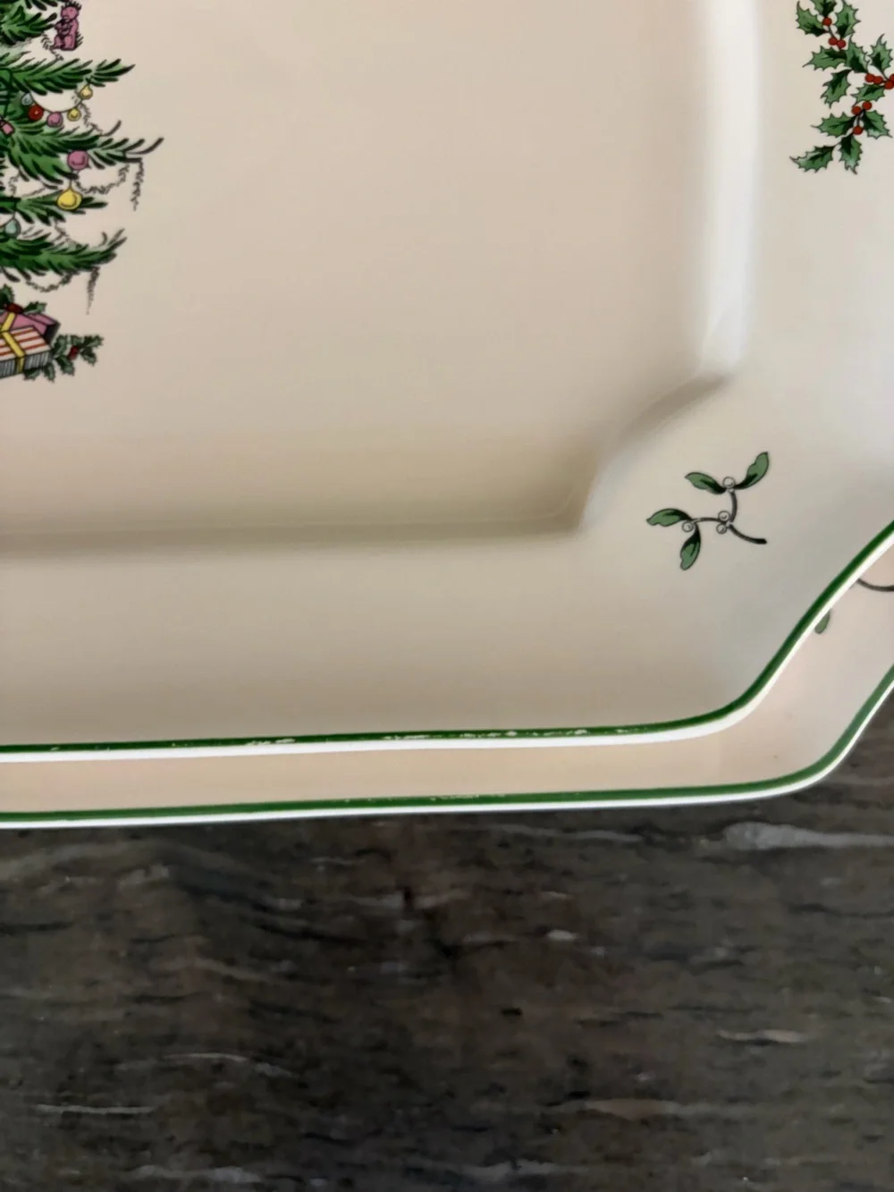Spode Christmas Tree Set of 2 Rectangular Holiday Serving Platters, 13